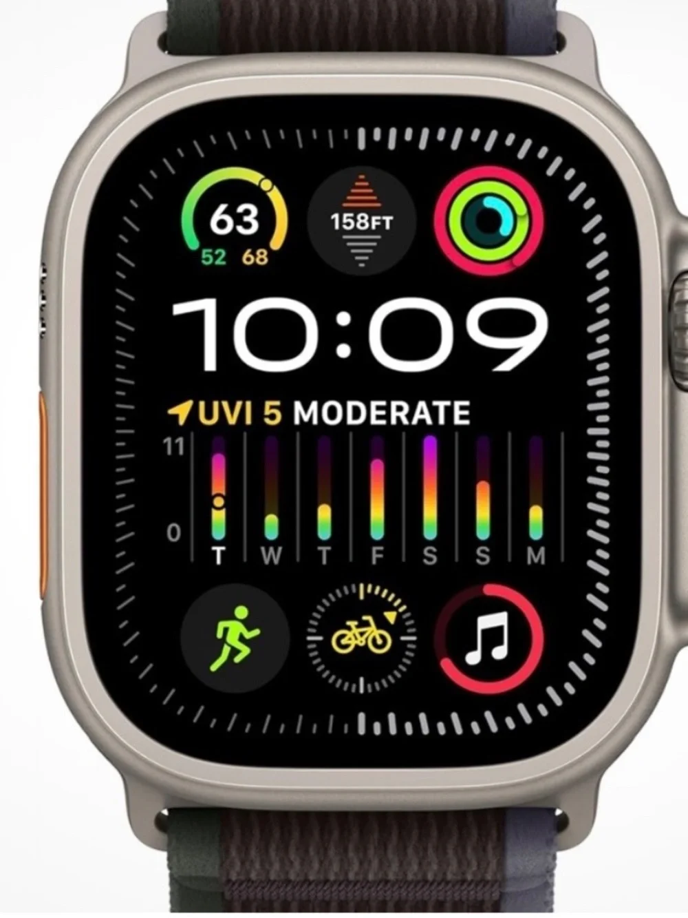 APPLE ULTRA 2 Silver Titanium case and Orange Crown Accent - 49mm